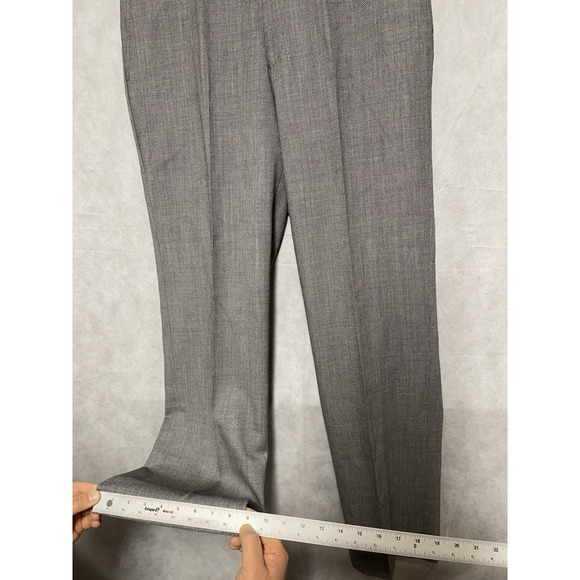 Jack Victor Suit Men 41L Gray Birds Eye Wool Flannel Academia Pants 35x33.5 Luxe - Picture 12 of 16